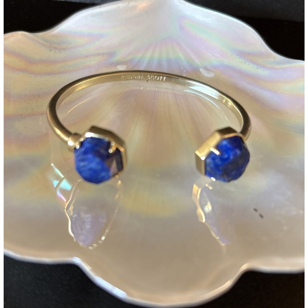 Kendra Scott - Gold Tone Bracelet Davie Cobalt Howlite Cuff Bracelet